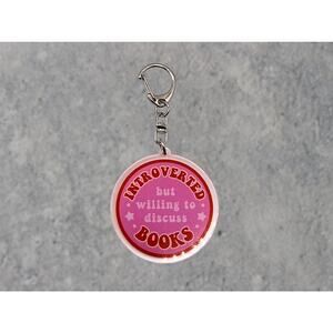 Introverted But Willing To Discuss Books, BookTok Reader Acrylic Keychain